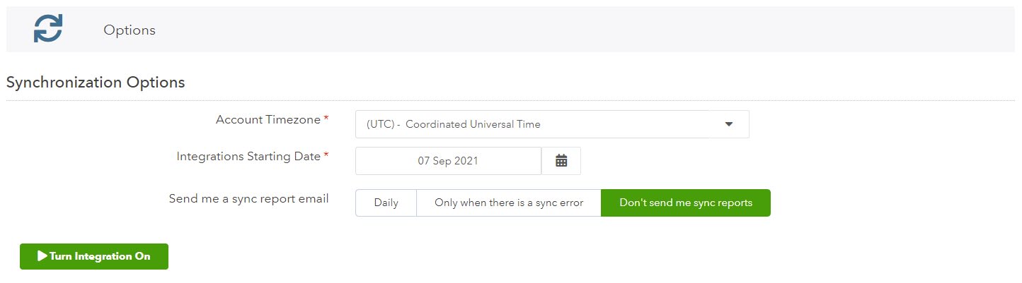 WooCommerce QuickBooks - Synchronization Options
